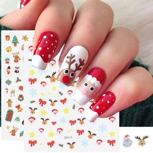 3D Cute Christmas Stickers for Nails Snowman Deer Gifts Decals Slider on Nail Art Decor DIY Decorations For Manicure CHDP171-178