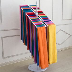 Smidesjärn Klädaffär Dubbelrad Scarf bär halsdukar Display Console Coat Rack Hang Scarf hyllor