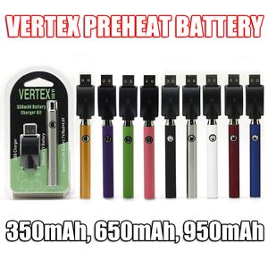 Vertex Battery Vape Pen USB Charger Kit 350mAh 650mAh 950mAh Ego Förvärmning av batterier E -cigarett för 510 tråd Atomizer CE3 Tank Oil Cartrides