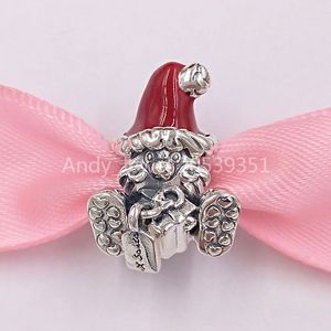 Andy Jewel Authentic 925 Sterling Gümüş Boncuklar Pandora oturmuş Noel Baba Mevcut Charm Charms, Avrupa Pandora tarzı mücevher bilezikler kolye uyuyor