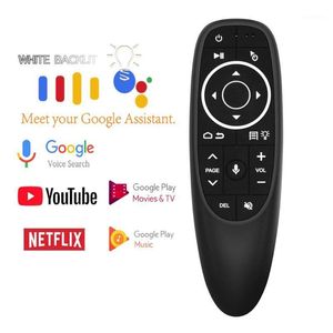 Arka aydınlatmalı Air Fare Sesli Uzaktan Kontrollü Fareler G10S Pro 2.4g Kablosuz Hava Makinesi Gyroscope MIC IR Android TV Kutusu için Öğrenme1