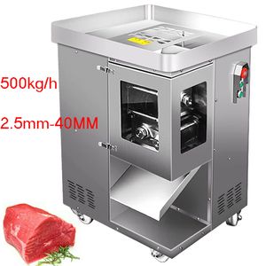 500 kg/hElektrische Hammelfleischrollen Fleischschneider Fleischwolf Automatisches Rindfleisch Lamm Kartoffelscheibe Brot Lebensmittelschneider Schleifmaschine Fleisch C2,5 ~ 400 mm Dicke