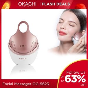 5 em 1 massageador RF EMS com cabeça de massagem 4D dispositivo de uso doméstico promove absorção de creme facial 5 modos de cor clara 220216