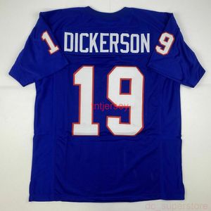 CUSTOM New ERIC DICKERSON SMU Blue College Maglia da calcio cucita AGGIUNGI QUALSIASI NUMERO DI NOME