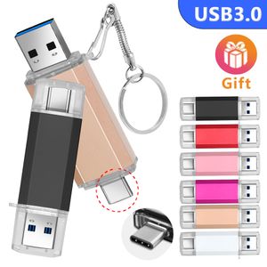 Hohe Qualität USB3.0 Typ-C-PEN-Laufwerk 64GB 128GB Typec Memory Stick USB-Flash-Laufwerke für Samsung Huawei Mate