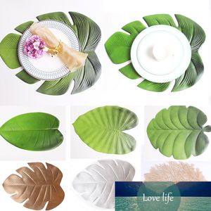 Kopp kökstillbehör lotus blad palm löv soffbordskustar för matplats placemat simuleringsanläggning 1pc tabellmattor
