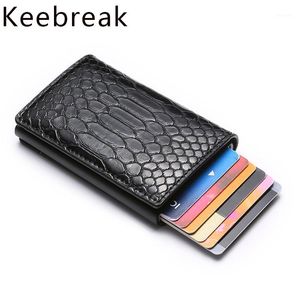 Titular carteira homens banco banco de negócios de cartão de metal protetor minimalista slim creditcard saco mini1