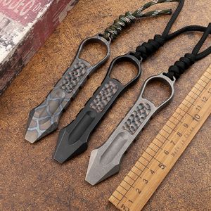 Bärbar TC4 Titanium Alloy Crowbar Outdoor Self Defense Survival Defense EDC Skruvmejsel Flasköppnare Multi-Tool