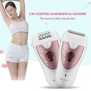 2 in 1 Şarj Edilebilir Saç Removel Epilatör Kadın Tıraş Makinesi Depilador Lady Bikini Düzeltici Temizleme Razor Tıraş Makinesi Islak Kuru Kullanım