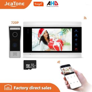 Wholesale smart video door phone for sale - Group buy JeaTone Smart WiFi Tuya Home Video Door Phone System with Voice Message Motion Detection MP4 Player Support Remote Control1