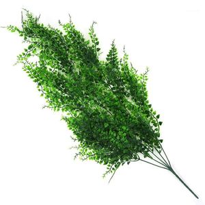 Dekorativa blommor kransar 82cm 5 gafflar konstgjorda växt viner vägg hängande grön hantverk falska löv plast orkidé rotting hem trädgård dec