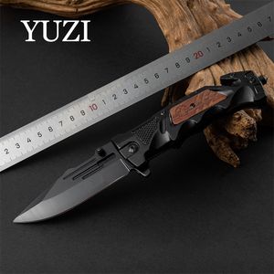 Yuzi Tactical dobring Knife Camping ao ar livre Facas de bolso defensivo Sobrevivência Ferramenta de alumínio da utilidade de caça