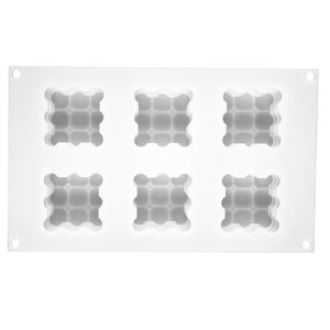 Ferramentas de bolo Silicone 6 Rubik's Cubo Bolo Molde 3d Mousse Cubos Moldes Forma Ferramenta Esférica Ferramenta Deliciosa Sobremesa Fazendo WH0258