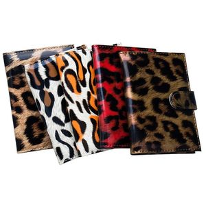 50pcs Women PU Leopard Prints Multifunctional Travel Card Holder Hasp Passport Bag Mix Color