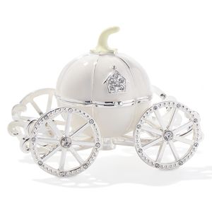 Crystal Storage Box Cinderella Pumpkin Carriage Trinket Box With Hinged Treasure Chest Organizer Keepsake Gift for Her Y1116227O