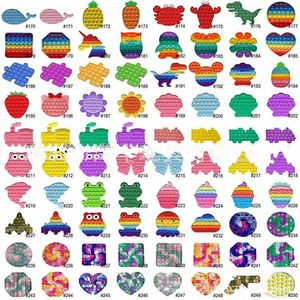 Partihandel Rolig Rainbow Push Bubble Fidget Toy Antistress Sensory Stress Relief Squishy Leksaker för vuxna Barngåvor