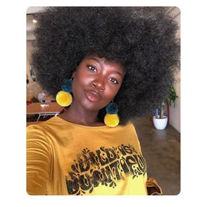 Toptan fiyat Afro Peruk Kadınlar Kısa Kıvırcık Saç Peruk İçin Siyah Kadınlar Kinky Kıvırcık Saç Peruk