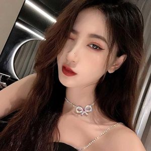 2020 Coreia do New Design de Moda jóias de luxo brilhante cheio de Cristal Sexy Bow Colar Gargantilha Colar Prom menina