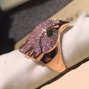 Luxury brand owl ring diamonds Top quality 18 K gilded rings brand design new selling diamond anniversary gift classic style european size with box AAAAA band