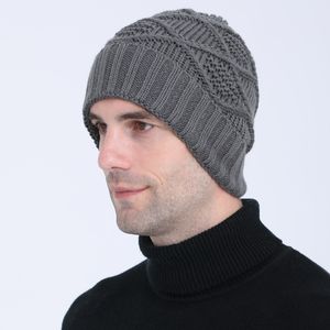 Mens varm stickad hatt Autumn Winter Stretch Beanie Skull Cap för kvinnor Män öronmössa VILL OCH SANDY NYTT