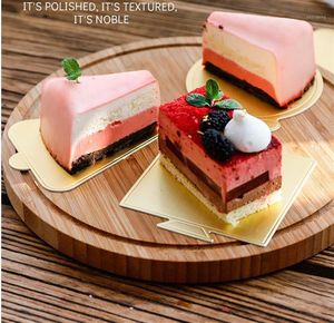 Presentförpackning 200st Golden Tray Mousse Mat Bottom Foam Cake Base Boards Paper Board Multi Shape Dessert Decoration 1