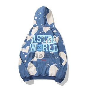 Boris Scott Astroworld European and American Street Fashion Brand Tie-Dye Loose Men and Women Couple Long Sleeve hoodie men X1227