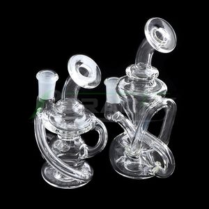 Beacky New Clear Recycler Glass Water Pipes Two Styles Thick Glass Dab Rigs Water Bongs Beaker Bong Heady Oil Rigs For Dab Smoking