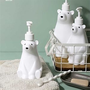 300/450/900ml Polar Bear Shower Gel Dispenser Shampoo Container Lotion Dispensing Bottle Detergent Storage Household 211222