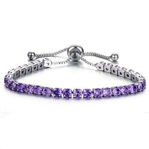 Pulseira ajustável algemas linha cúbica zircônia diamante braceletes moda jóias para mulheres presentes de crianças