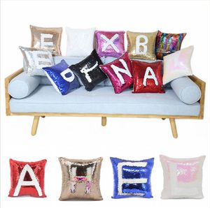 40 * 40cm Sublimation Magic Sequins Pillow Case DIY Blank kudde Fodraler Personliga Skräddarsydda Presentsängar LJJP711