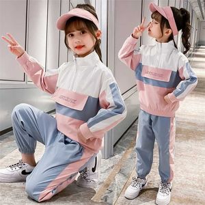 Mädchen Kleidung Langarm Shirts + Hosen Sportanzüge Herbst Frühling Kinder Kinder Kleidung Sets Teen 5 7 8 9 10 12 Jahre 211224