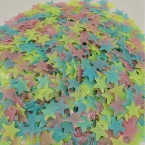 Estrelas luminosas adesivos de parede brilho no escuro Fluorescente Plástico Arte Decalques de Arte Crianças Quarto Decorações Casa 6 estilos YG1037
