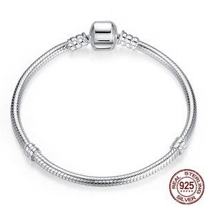 2020 Nowy Top Sprzedaj Luxury 100% 925 Sterling Silver Snake Chain Bransoletka Ślubna Bangle Dla Kobiet Autentyczne Gładki Urok Biżuterii Lover Prezent