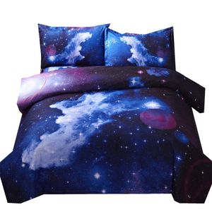 3D Galaxy Dovet Cover Набор Одноместный Двухместный Двухместный Двухместный / Queen 2PCS / 3 ШТ. / 4 ШТ. Подвесные комплекты Вселенной Космический космос Тематическая постельное белье 201021