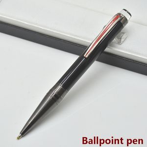 Black PVD-pläterade beslag av hög kvalitet Bollpunkt Pen Roller Ball Pen med Crystal Head Office Stationery Men Business Writing Ink196V