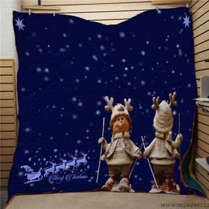 Комфорты наборы с Рождеством 3D Творческое стеганое одеяло мягкое подарки для кровати для декорации для детей