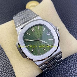 Super PPF Factory Mens Automatic Cal.324 Orologio da uomo Quadrante verde Data Vetro zaffiro 5711/1A-014 Eta 5711 Bracciale in acciaio platino Orologi meccanici da uomo