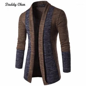Men's Trench Coats Casual Men Jacket Patchwork Long Sleeve 2021 Mens Fashion Autumn Cotton Homme Gray Open Stitch Coat Outerwear1