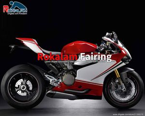Motorcykel Fairings 12 13 14 för Ducati 899 1199 1199S Panigale 2012 2013 2014 Röd vit karosseri Sport Fairing Kit (formsprutning)