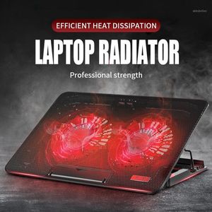 Laptop Cooling Pads Cooler Dual USB Adjust Wind Speed Two Big Fan Stand For Notebook Accessories PC Size Below 12-15.6Inch Pad1