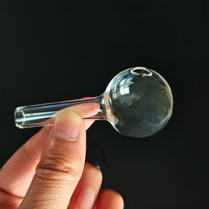 3cm Big Ball Pyrex Glass Oil Burner pipe Handcraft Clear 2.7 inch Length Smoking Tubes for Smokers 7cm Long Thick Transparent Smoking pipes Wholesale