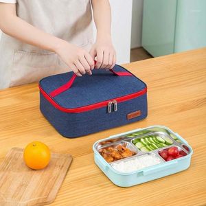 High Quality Small Lunch Box Portable Bag Simple Flat Rectangle Cooler Thermal Meal Contianer Insulated Tote For Women Men Kids Storage Bags