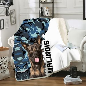 Wholesale plush dog blankets resale online - CLOOCL Animal Malinois Dog D Print Harajuku Air Conditioning Blanket Sofa Teens Bedding Throw Blankets Plush Quilt