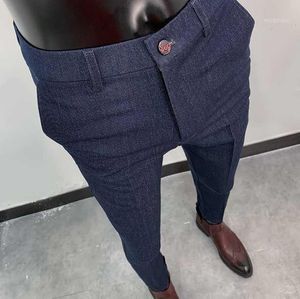 Erkek Rahat Iş Elbise Pantolon İngiliz Tarzı Slim Fit Klasik Resmi Ofis Sosyal Erkekler için Düğün Pantolon Pantolon1 Erkekler Suits Bla