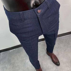 Herren-Casual-Business-Kleiderhose im britischen Stil, schmale Passform, klassisch, formell, Büro, Gesellschaft, für Männer, Hochzeit, Party, Hose1 Herrenanzüge Bla