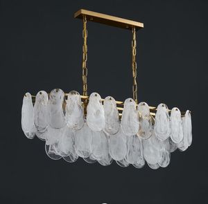 Dimma glas modern ljuskrona belysning ledd koppar ram lyx taklampa art deco loft vardagsrum provrum matbord