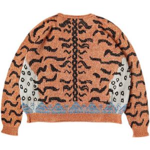 Camisolas masculinas não kapital 21s primavera outono hirata e hongfeng tigre leopardo tripulação preguiçosa pescoço de malha pullover