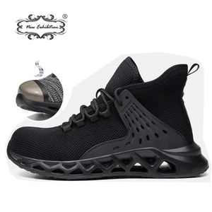 Nya utställningar Fashion Work Safety Shoes Men's Steel Toe Cap Skyddande oförstörbara stövlar Plus Size Sneakers 201223