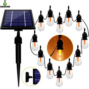 Edison Power Solar Power 12 żarówki Light Ciepłe Białe Wiszące Lampy Wodoodporne Dla Yard Cafe Christmas Outdoor Decor