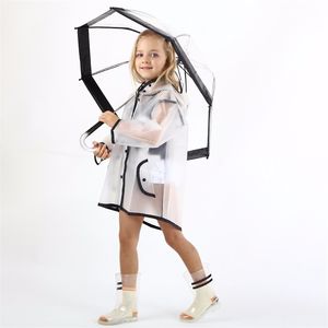 Celveroso Kids Transparency Waterproof Rain Coat Polyester Boys Clothes Fashion Raincoat Children Baby Girls Jacket Coat Rainsut 201106